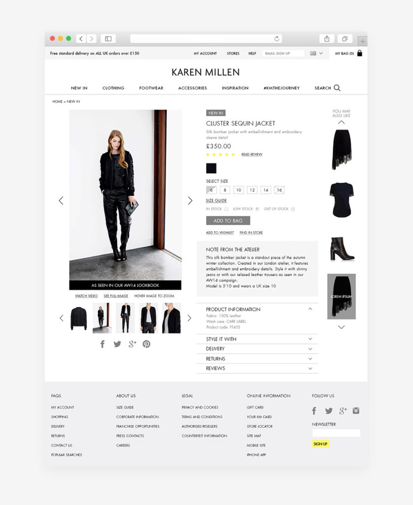 Karen Millen website design Web design and development portfolio ...